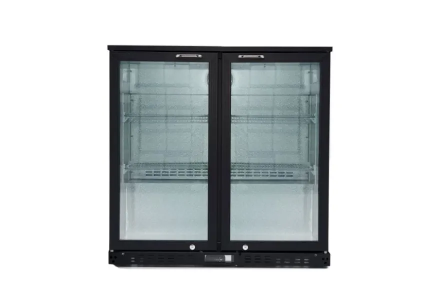 Barkühlschrank ECO 230 mit Klapptüren schwarz, LED Beleuchtung, unterbaubar