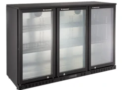 Barkühlschrank ECO 350 mit Klapptüren schwarz, LED Beleuchtung, unterbaubar