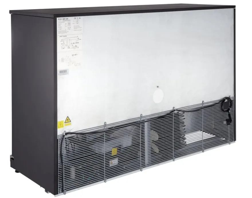 Barkühlschrank ECO 350 mit Klapptüren schwarz, LED Beleuchtung, unterbaubar