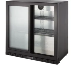 Barkühlschrank ECO 230 mit Schiebetüren schwarz, LED Beleuchtung, unterbaubar