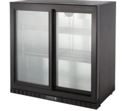 Barkühlschrank ECO 230 mit Schiebetüren schwarz, LED Beleuchtung, unterbaubar