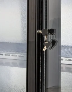 Barkühlschrank ECO 350 mit Schiebetüren schwarz, LED Beleuchtung, unterbaubar