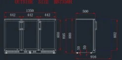 Barkühlschrank ECO 350 mit Schiebetüren schwarz, LED Beleuchtung, unterbaubar