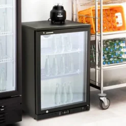 Barkühlschrank ECO 130 schwarz, LED Beleuchtung, unterbaubar