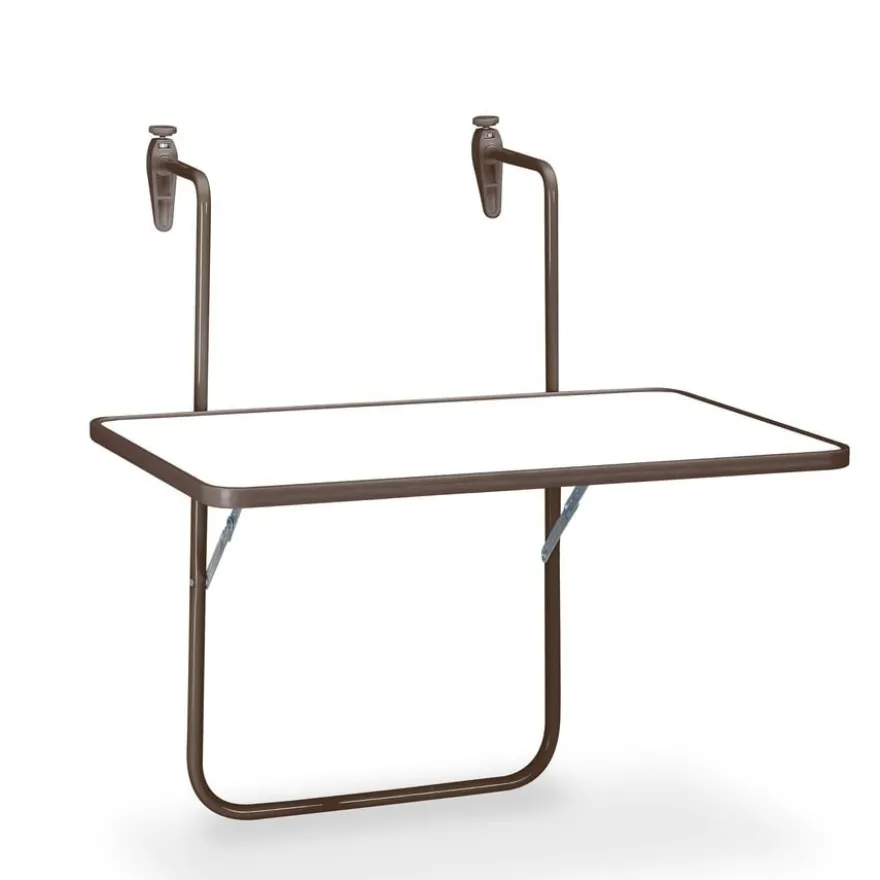 barths Boy – Balkonhängetisch 60x40 cm Braun-Weiß