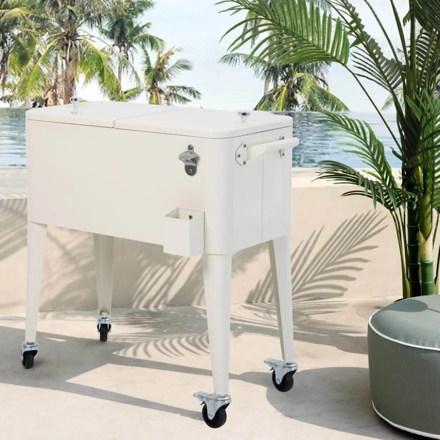 barths Icy Kühlbox auf Rädern – Beige