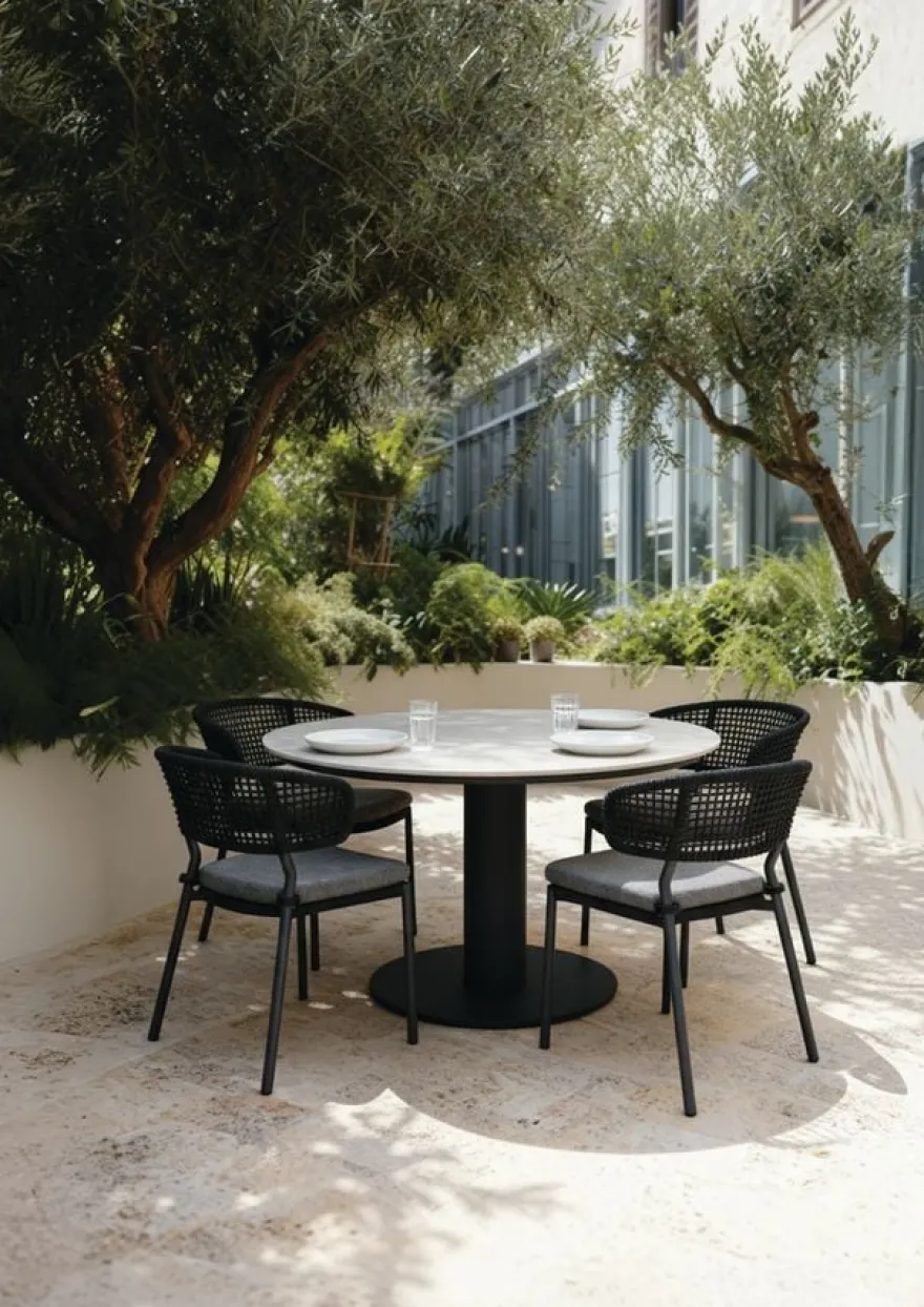 barths Porto runder Dining-Tisch Ø 130 cm - Anthrazit