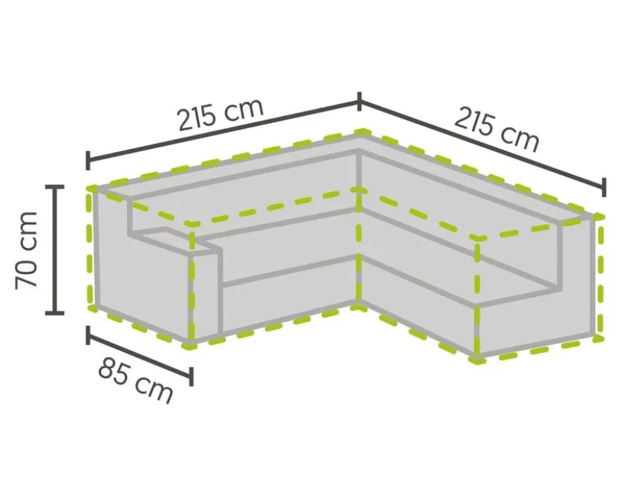 barths Profi-Schutzhülle für Lounge-Gruppen L-Form 2150x2150x700 mm
