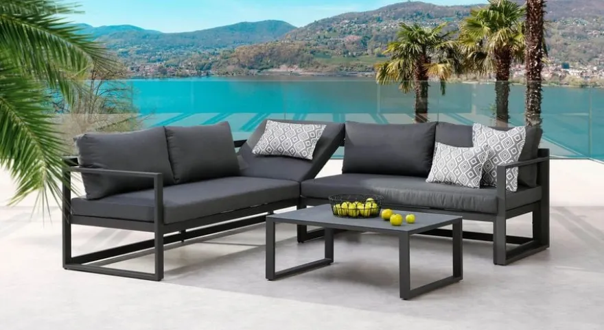 barths 3-tlg. Lounge-Gruppe Rhodos anthrazit/anthrazit