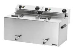 Bartscher Elektrofritteuse PROFI 2 Becken je 10 Liter mit Fettablasshahn