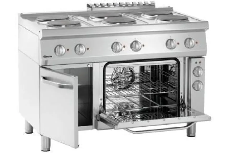 Bartscher Elektroherd 700 rund mit Elektrobackofen und Unterschrank