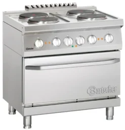 Bartscher Elektroherd rund 700 mit Elektrobackofen 800x700