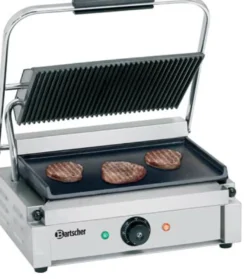 Bartscher Elektro-Kontaktgrill 2,2 kW Grillplatten oben gerillt, unten glatt