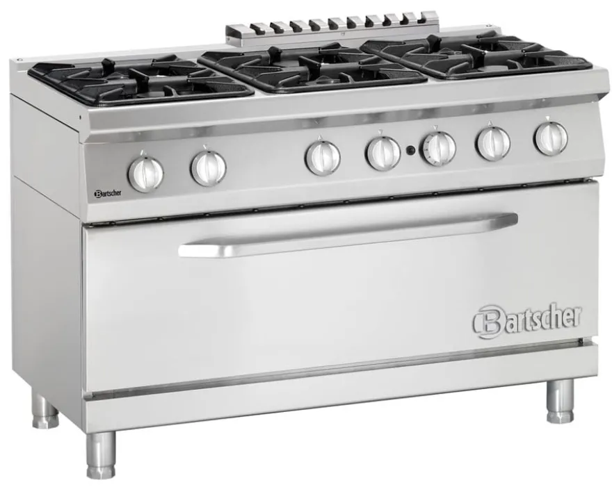 Bartscher Gasherd Serie 700 Classic, 6 Flammen - Standgerät, Backofen (B)1050mm