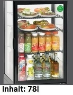 Bartscher Mini-Kühlvitrine 78L, schwarz