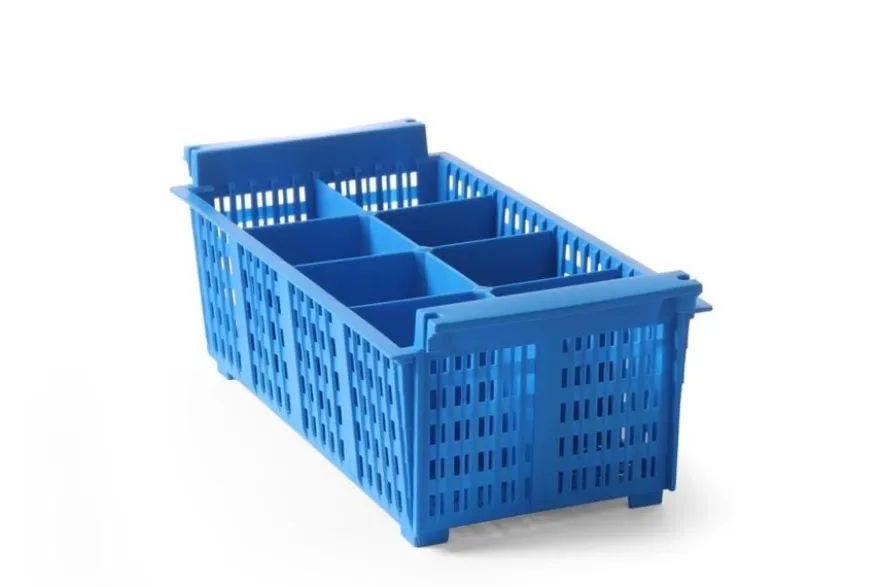 Besteckkorb 8 Faecher Kunststoff blau