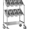 Besteckwagen PROFI mit zwei Ablageborde für 8x GN 1/3-150