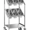 Besteckwagen PROFI mit zwei Ablageborde für 6x GN 1/3-150