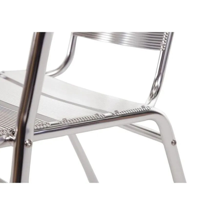 Bistrostühle Bolero aus Aluminium mit gerundeter Armlehne - 4 Stück