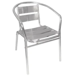 Bistrostühle Bolero aus Aluminium mit gerundeter Armlehne - 4 Stück