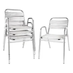 Bistrostühle Bolero mit Unterarmlehne Aluminium - 4 Stück