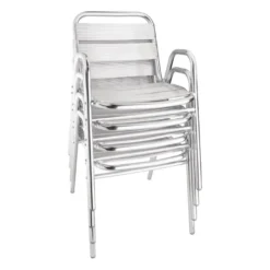 Bistrostühle Bolero mit Unterarmlehne Aluminium - 4 Stück
