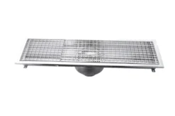 Bodenablauf aus Edelstahl - vertikaler Abgang - 900 x 300 x 180 mm