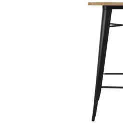 Bolero Bistro Bartisch mit Holzplatte schwarz