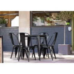 Bolero Bistro Quadratischer Stahltisch Schwarz 660mm