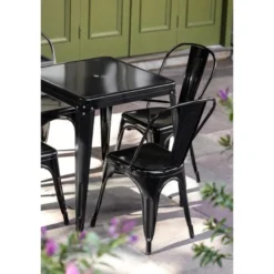 Bolero Bistro Quadratischer Stahltisch Schwarz 660mm