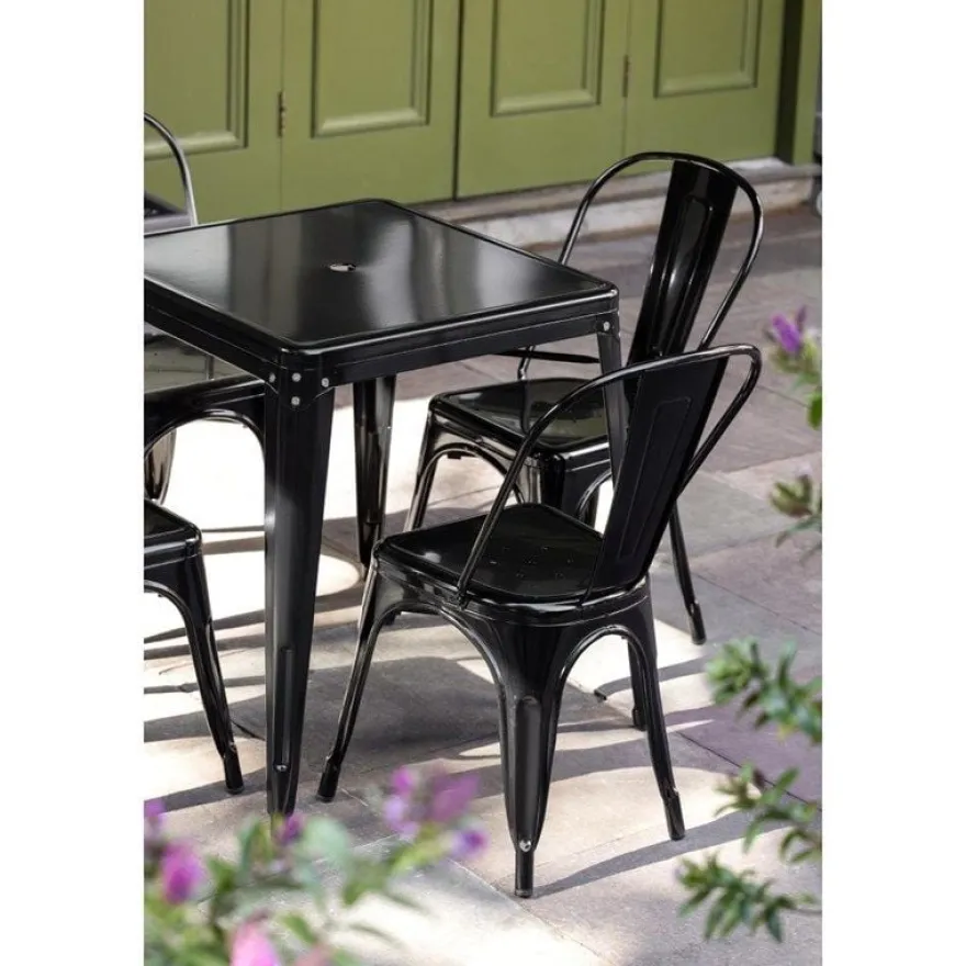 Bolero Bistro Quadratischer Stahltisch Schwarz 660mm
