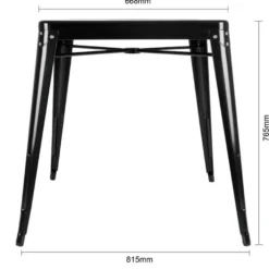 Bolero Bistro Quadratischer Stahltisch Schwarz 660mm