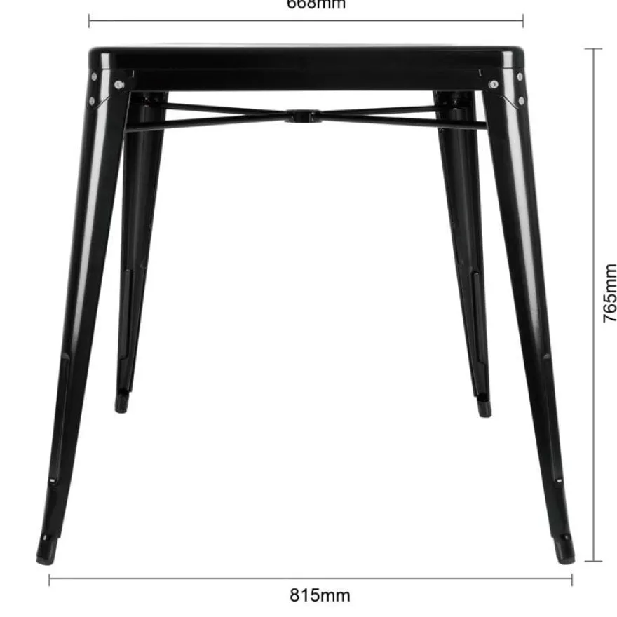 Bolero Bistro Quadratischer Stahltisch Schwarz 660mm
