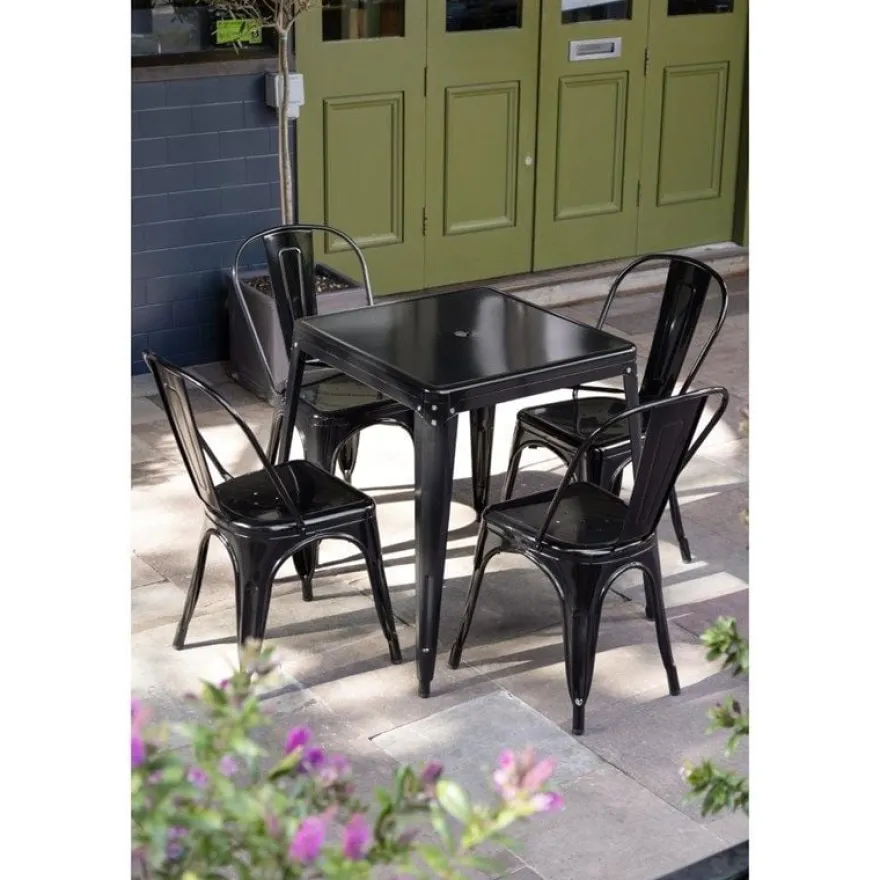 Bolero Bistro Quadratischer Stahltisch Schwarz 660mm