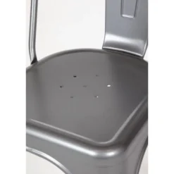 Bolero Bistro Stahl Beistellstühle Gun Metal Grau (4 Stück)