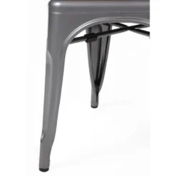Bolero Bistro Stahl Beistellstühle Gun Metal Grau (4 Stück)