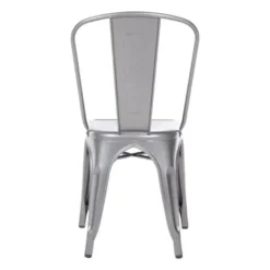 Bolero Bistro Stahl Beistellstühle Gun Metal Grau (4 Stück)