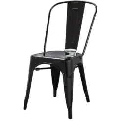 Bolero Bistro Stahl Beistellstühle Schwarz (4 Stück)