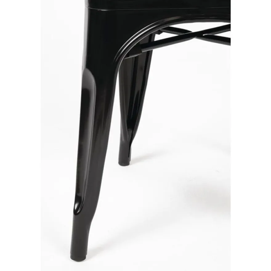 Bolero Bistro Stahl Beistellstühle Schwarz (4 Stück)