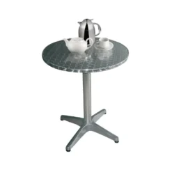 Bolero Bistrotisch Ø800 mm Edelstahl, 1 Bein