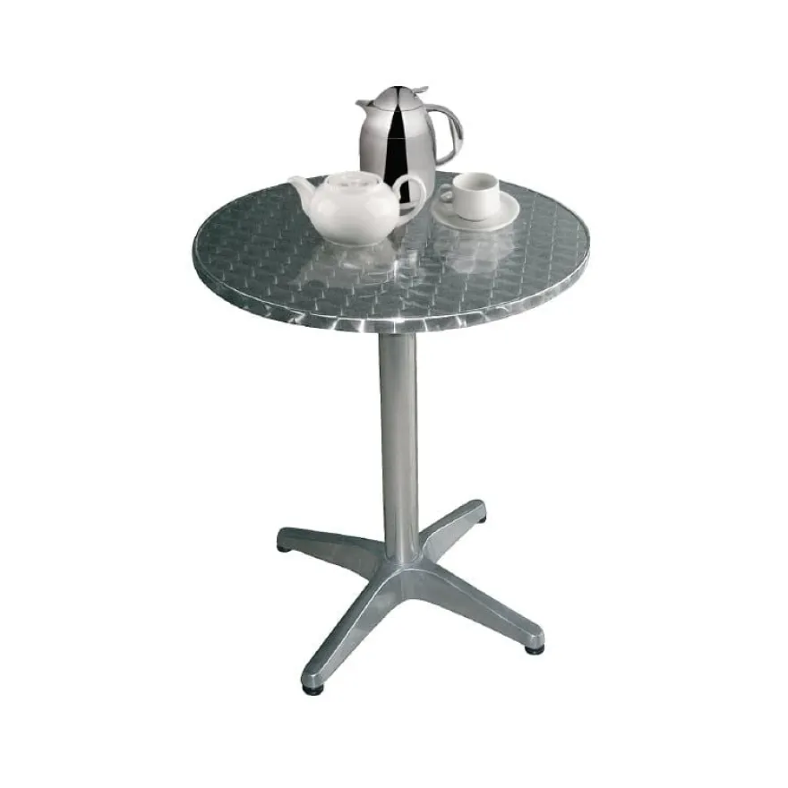 Bolero Bistrotisch Ø800 mm Edelstahl, 1 Bein