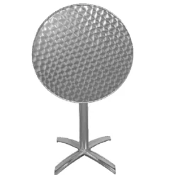 Bolero Klapptisch Ø600 mm Edelstahl, 1 Bein