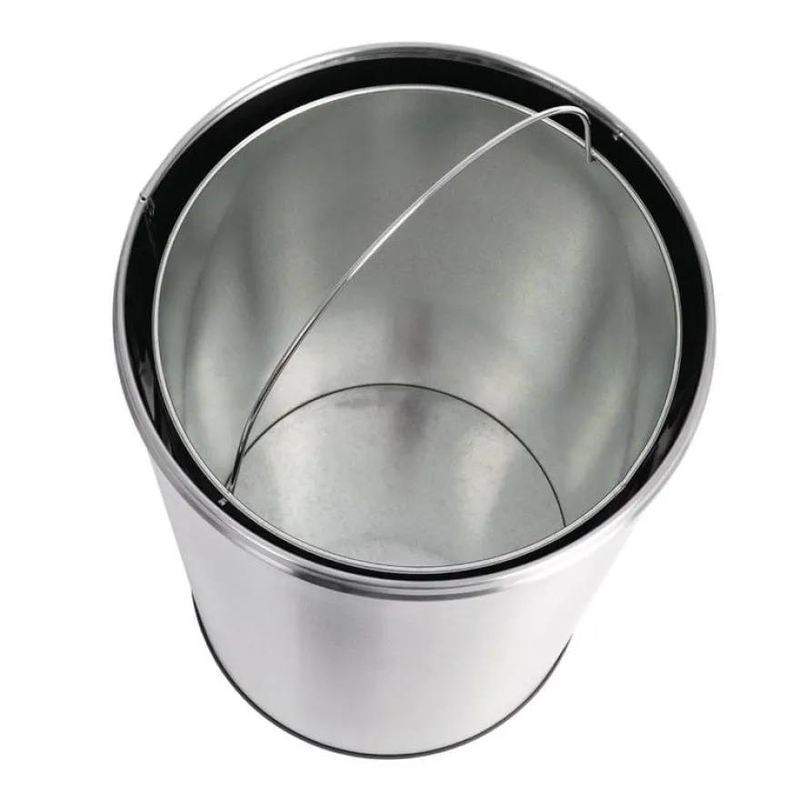 Bolero offener Edelstahl Abfallbehälter silber 40L