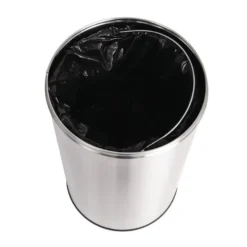 Bolero offener Edelstahl Abfallbehälter silber 40L