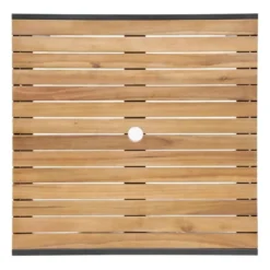 Bolero quadratischer Stahl- und Akazienholztisch 80cm