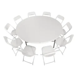 Bolero runder Klapptisch weiß 183cm