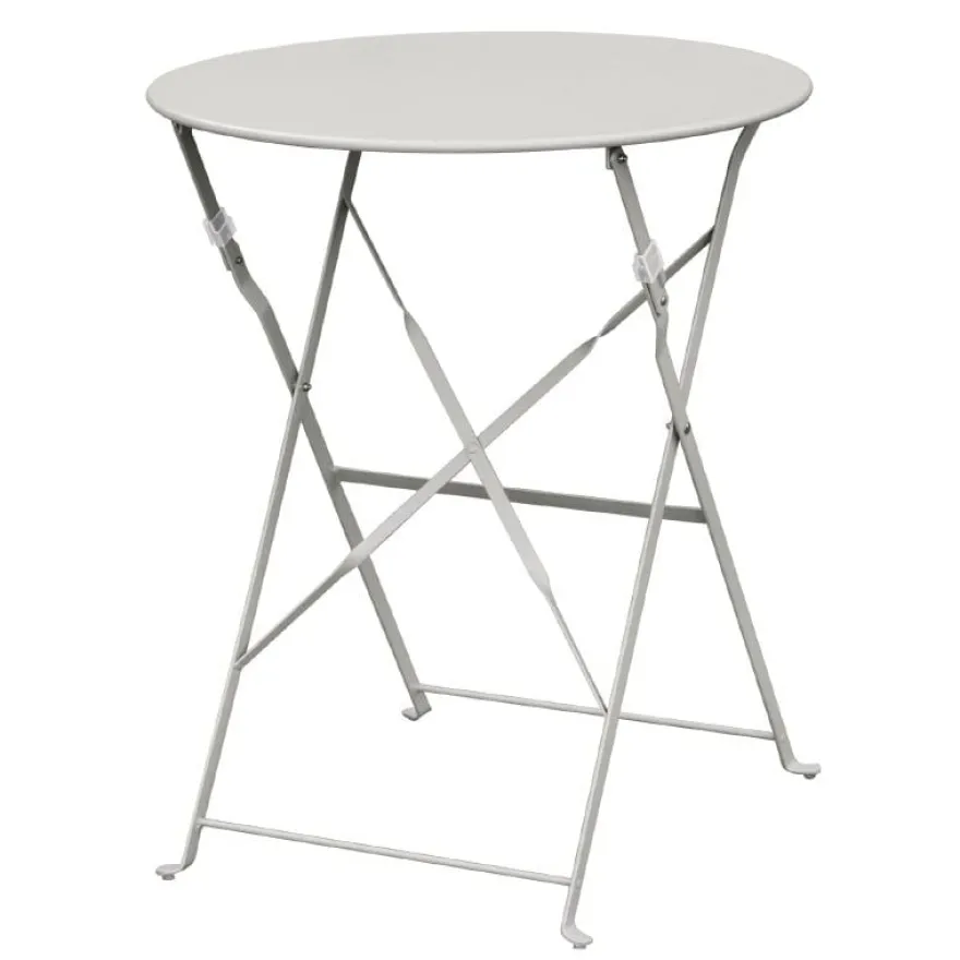 Bolero Terrassentisch Ø600 mm Stahl Grau, klappbar