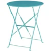 Bolero Terrassentisch Ø600 mm, Stahl azurblau, klappbar