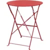 Bolero Terrassentisch Ø600 mm Stahl Rot, klappbar