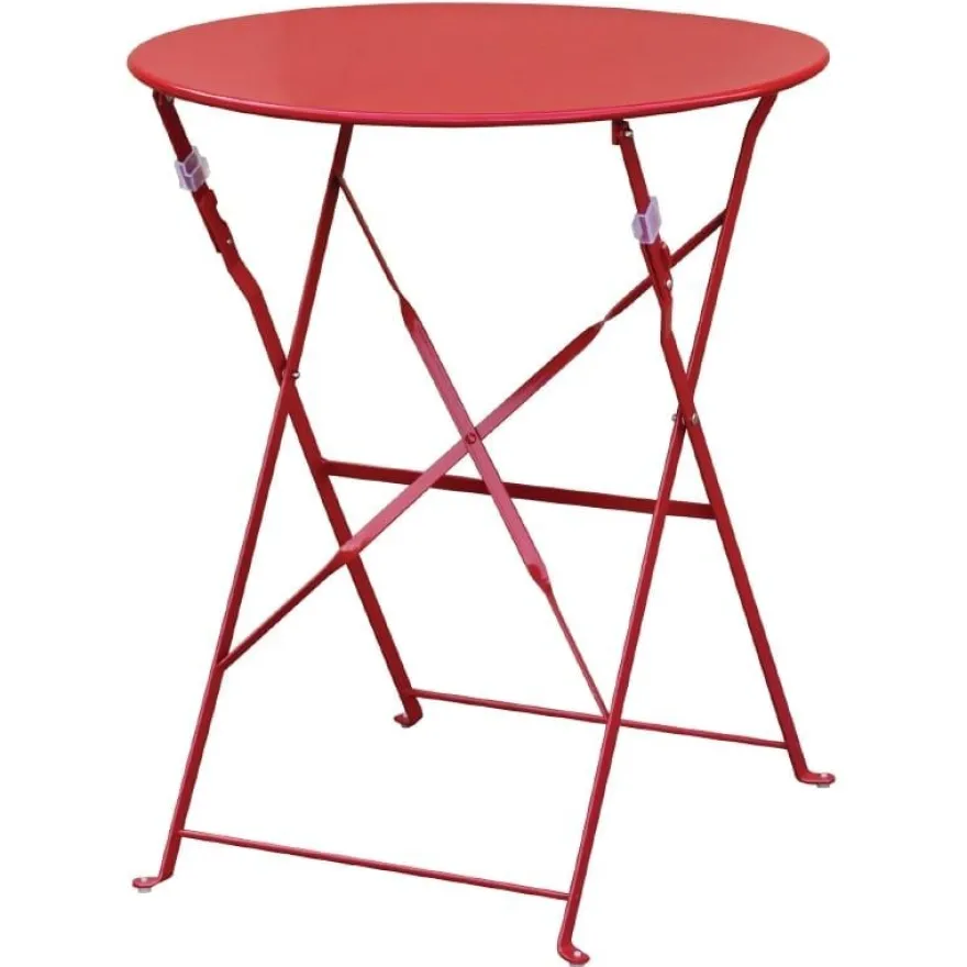Bolero Terrassentisch Ø600 mm Stahl Rot, klappbar